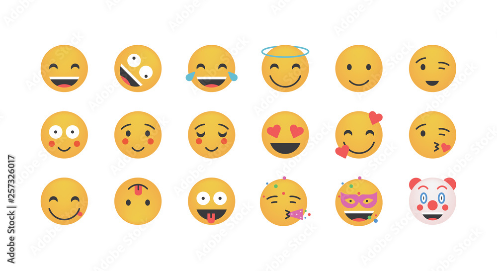 Set of funny emoticon vector Set of funny emoticon vector