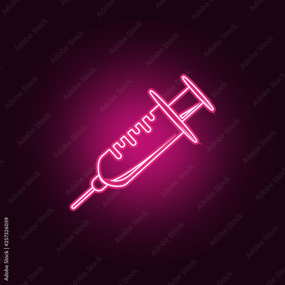 syringe icon. Elements of Dental in neon style icons. Simple icon for websites, web design, mobile app, info graphics syringe icon. Elements of Dental in neon style icons. Simple icon for websites, web design, mobile app, info graphics