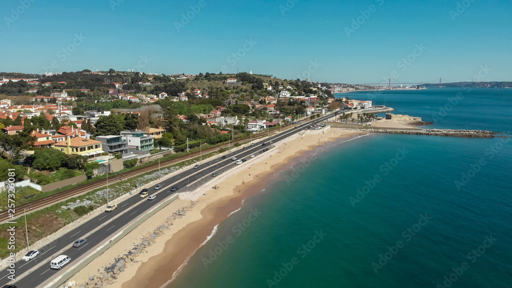 Vista Panoramica da Praia de Caxias em Oeiras Portugal
