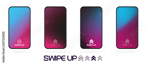 swipe up  template with abstract backdrop vector