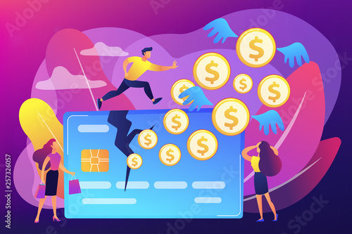 Overspending concept vector illustration.