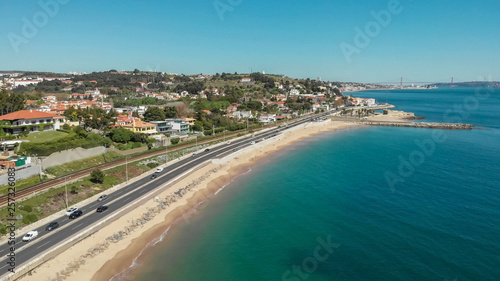 Vista Panoramica da Praia de Caxias em Oeiras Portugal photo