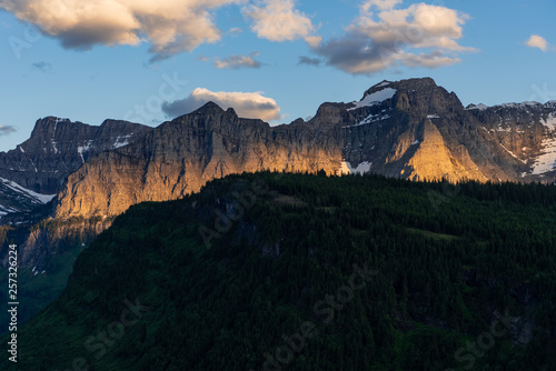 Evening Light Burns On Mountain Wall