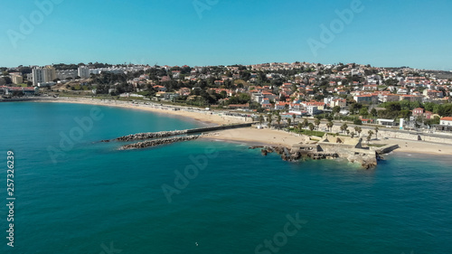 Vista Panoramica da Praia de Caxias em Oeiras Portugal © moedas1