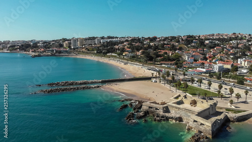 Fototapeta Naklejka Na Ścianę i Meble -  Vista Panoramica da Praia de Caxias em Oeiras Portugal