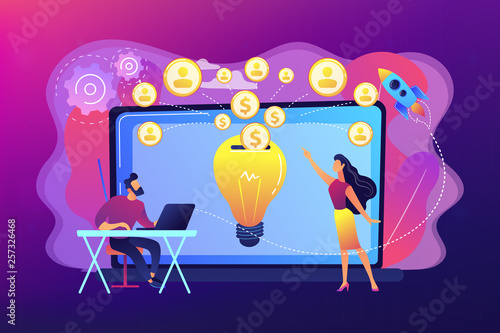 Crowdfunding concept vector illustration.