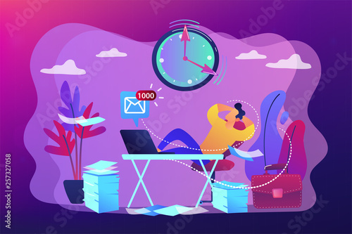 Procrastination concept vector illustration.