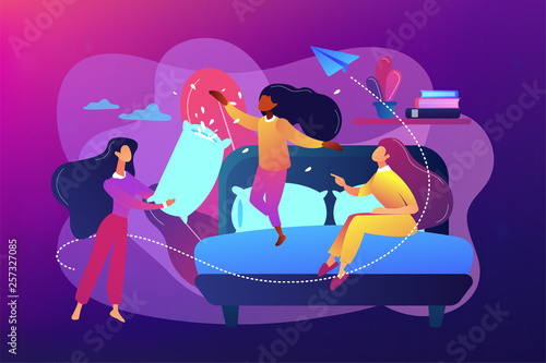 Pajama party concept vector illustration.