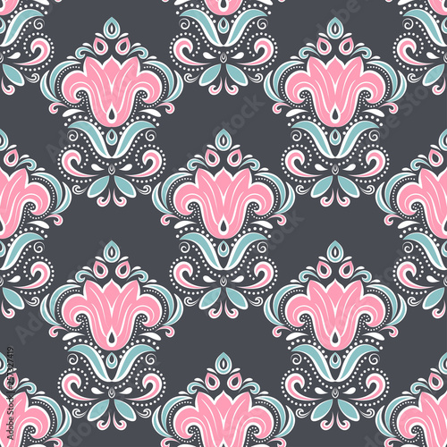 Floral vector seamless pattern, wallpaper. Elegant classic texture. Luxury ornament. Royal, Victorian, Baroque elements. Great for fabric and textile, wallpaper, or any desired idea