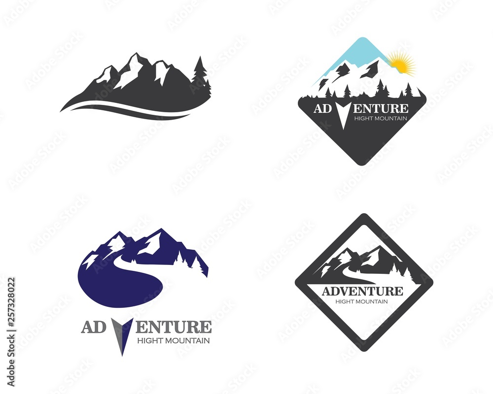 High Mountain icon Logo of adventure Template High Mountain icon Logo of adventure Template