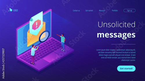 Spam isometric 3D landing page.