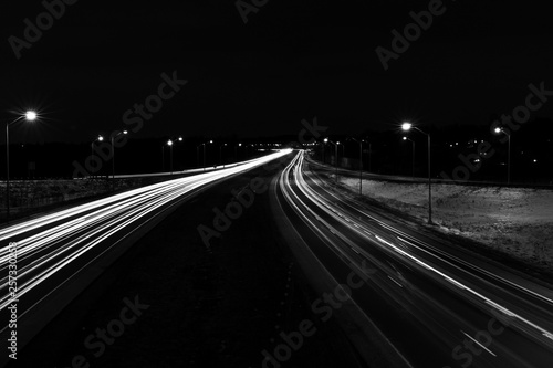 Highway at night - long exposure