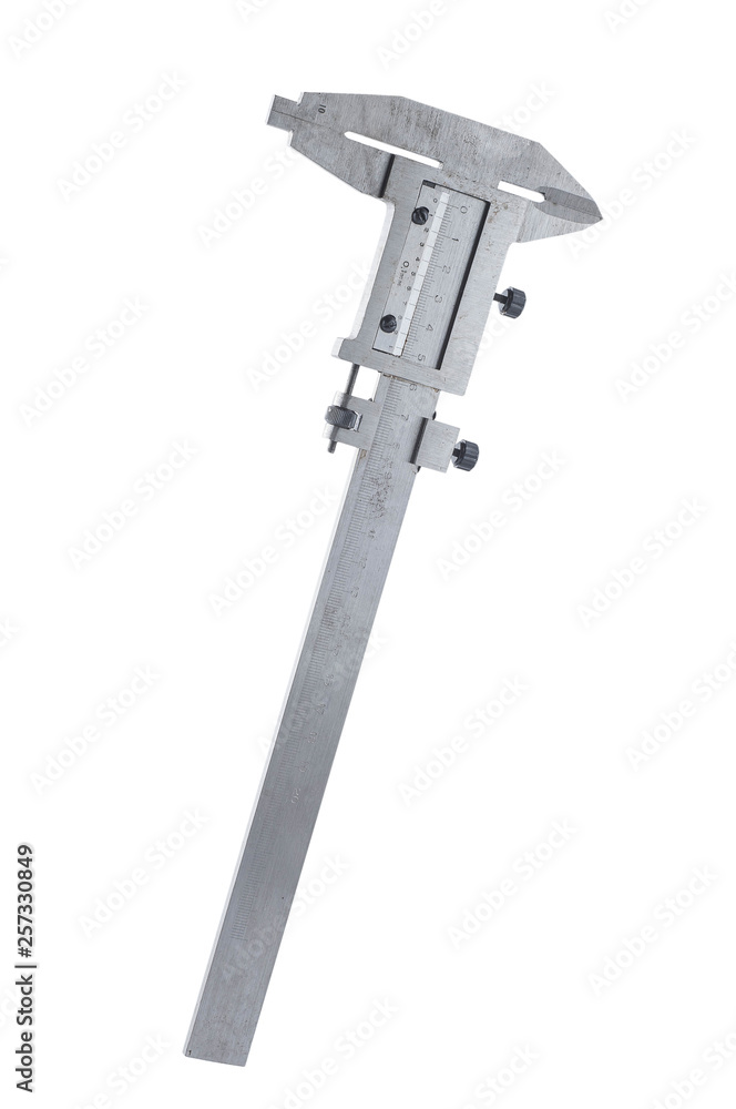 vernier caliper large for measuring different quantities on a white background, isolate vernier caliper large for measuring different quantities on a white background, isolate