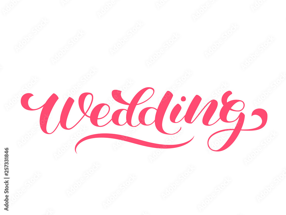 Wedding brush lettering. Vector illustration for decoration