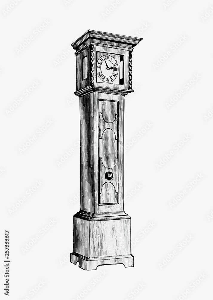 Grandfather clock in vintage style Stock Vector Adobe Stock