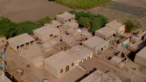 Village Poor Area in Pakistan - Aerial Drone Footage