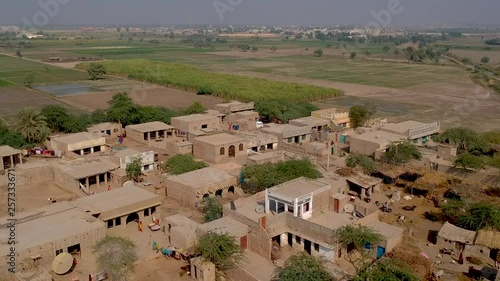 Village Poor Area in Pakistan - Aerial Drone Footage