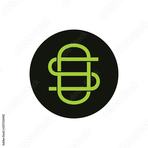 letters os linked line logo vector
