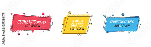 Geometric shapes with abstract elements and place for text. Vector graphic design illustrations for advertising, sales, marketing, design and art projects, posters