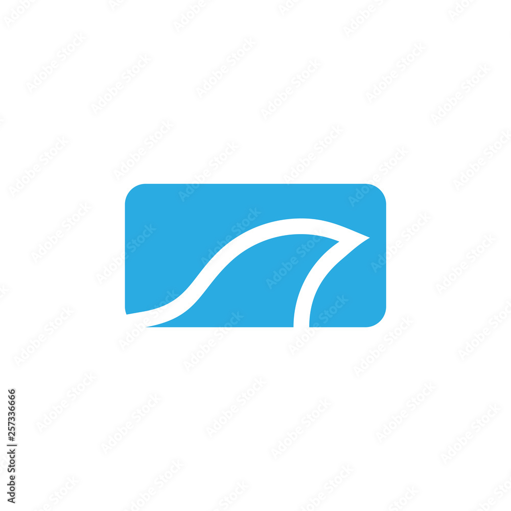 simple geometric blue wave logo vector simple geometric blue wave logo vector