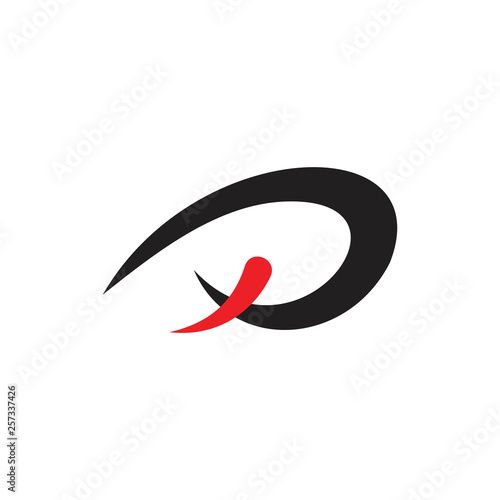 letter d curves movement simple logo vector