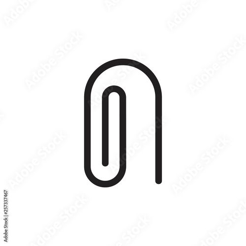 letter n paper clip line simple logo vector