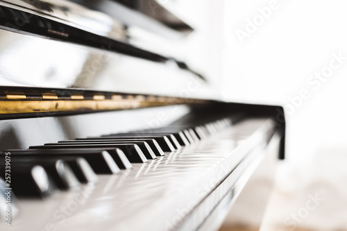 Classic piano key with musician hands playing photo