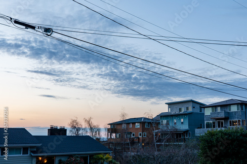 Sunset Hill in Seattle at Sunset in Spring
