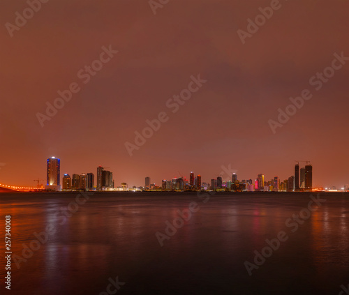 Bahrain skyline looking across to Juffair and the Diplomatic Area  Manama