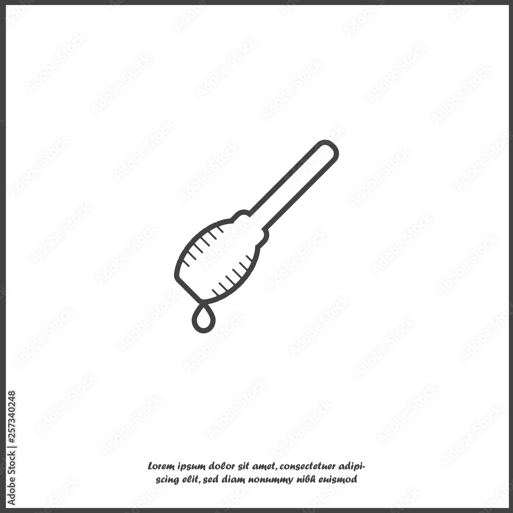 Vector icon honey dipper on white isolated background. Vector icon honey dipper on white isolated background.
