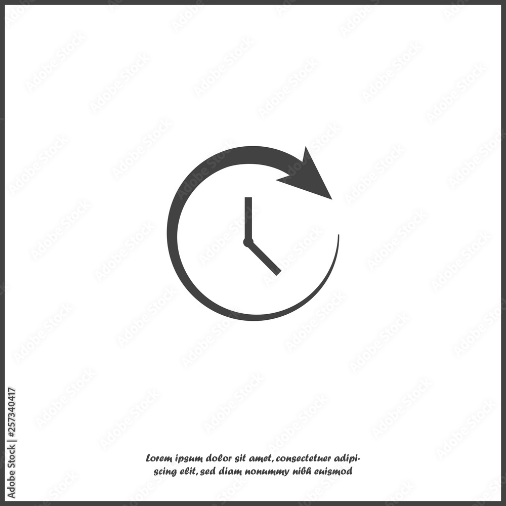 Vector icon of a clock. Vector illustration clock on white isolated background. Layers grouped for easy editing illustration. For your design. Vector icon of a clock. Vector illustration clock on white isolated background. Layers grouped for easy editing illustration. For your design.