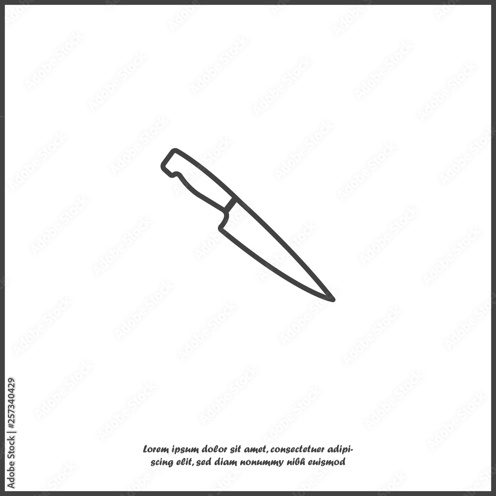 Vector icon knife on white isolated background. Vector icon knife on white isolated background.