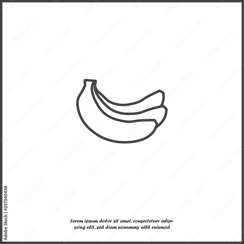 Vector banana icon on white isolated background. Vector banana icon on white isolated background.