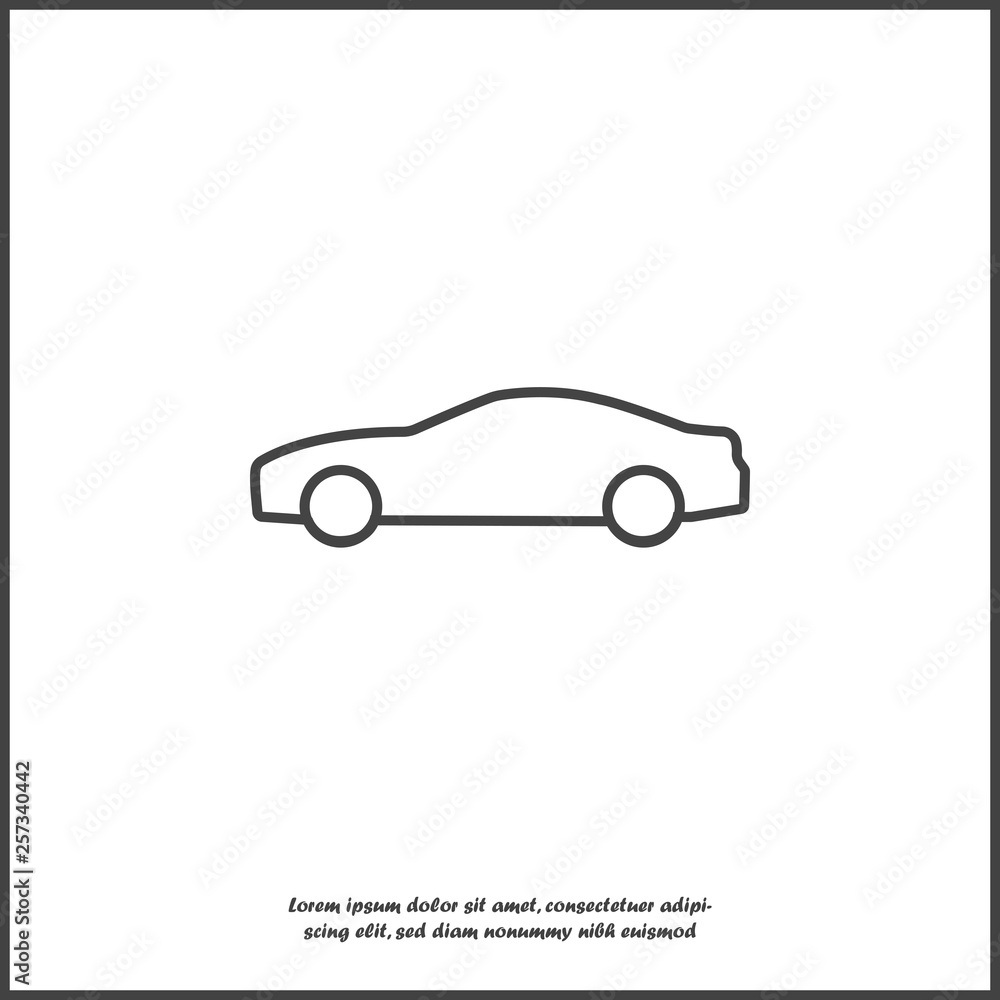 Cars vector icon. Symbol of the road transport on white isolated background. Cars vector icon. Symbol of the road transport on white isolated background.