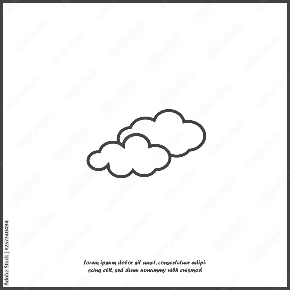 Clouds vector icon. A symbol of the sky on white isolated background. Clouds vector icon. A symbol of the sky on white isolated background.