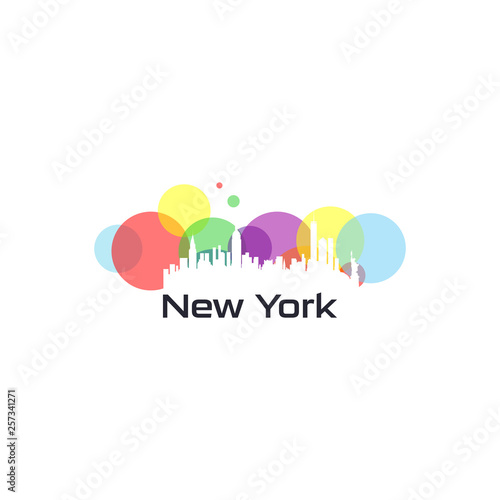 Colorful Town Vector of USA