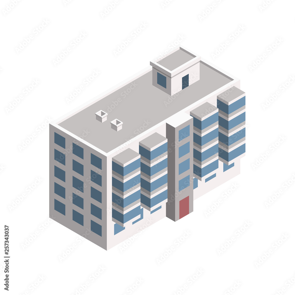 Vector Isometric City Building.