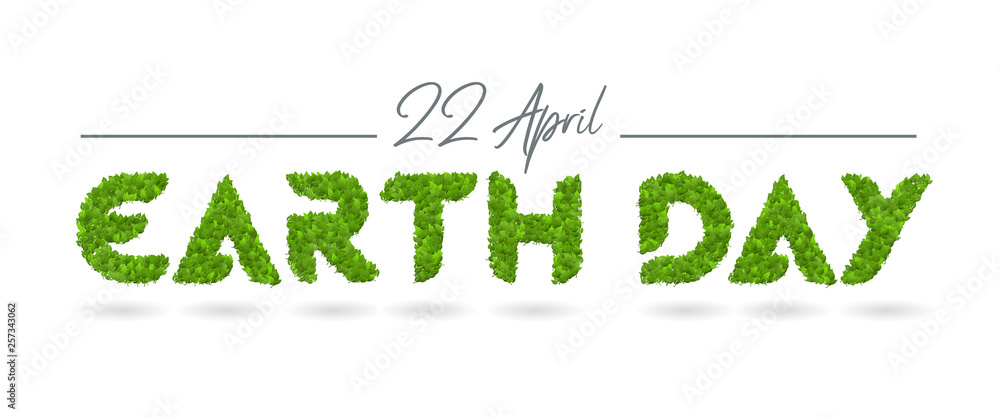 Earth day vector leaves poster design template Earth day vector leaves poster design template