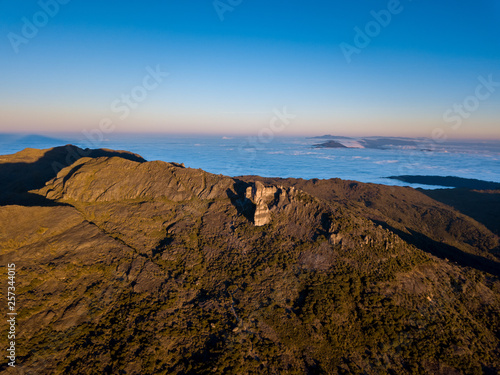 Beautiful aerial view of the Crestones in the Chirripo National park photo