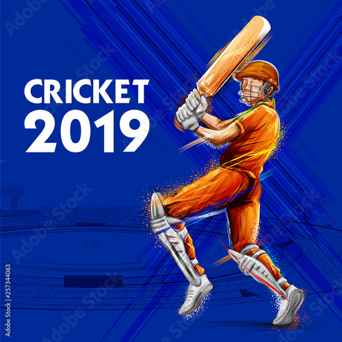 Batsman playing cricket championship sports 2019