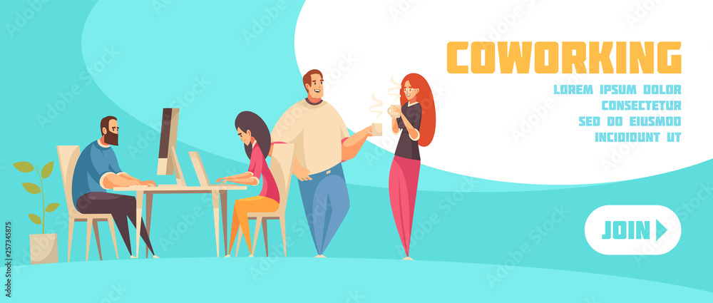 Coworking Horizontal Banner Coworking Horizontal Banner