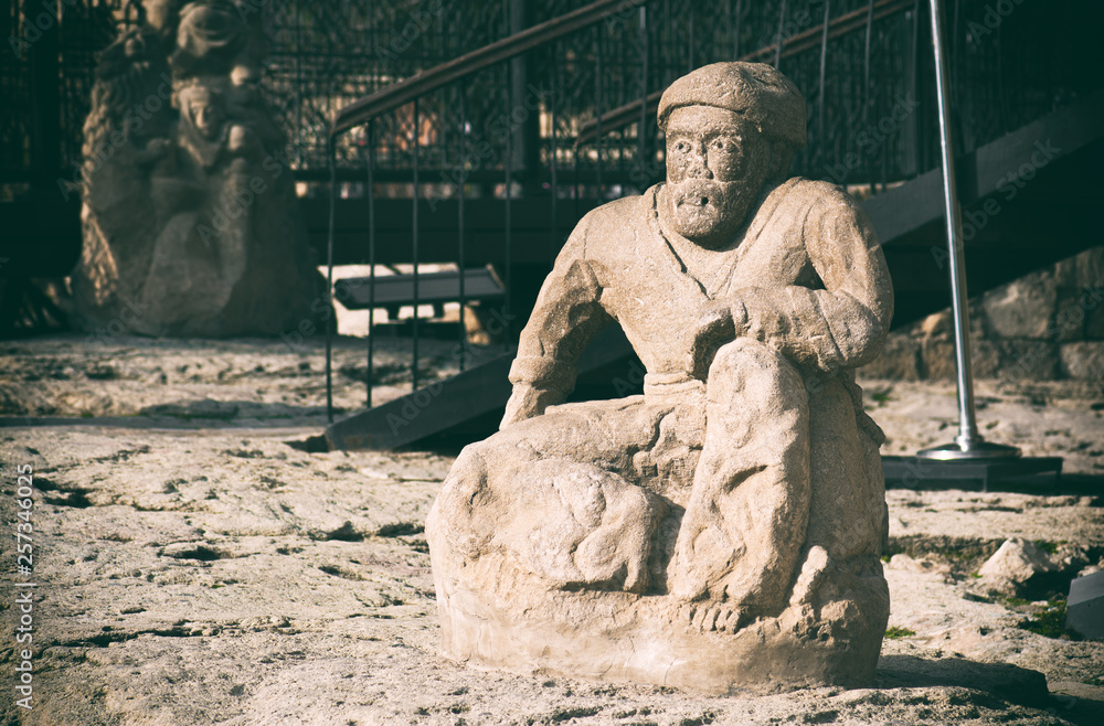 Fototapeta premium Ancient statue at the Maiden Tower