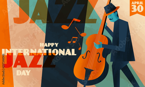 International jazz day background. Watercolor illustration of International jazz day