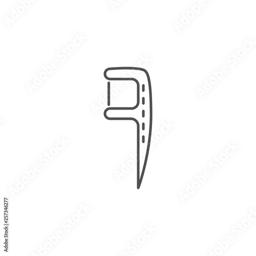 Floss Toothpick Line Icon