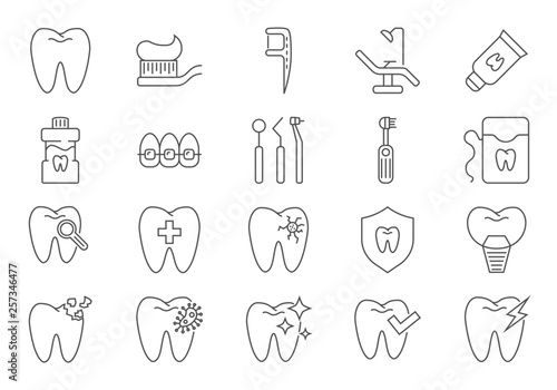 Dental Icons Set.