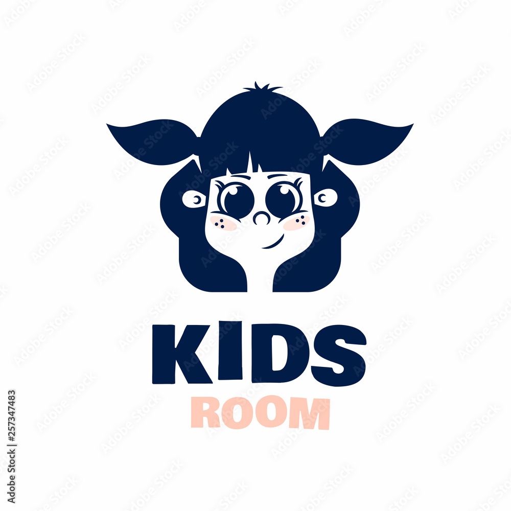 Modern professional logo kids room in blue theme Modern professional logo kids room in blue theme