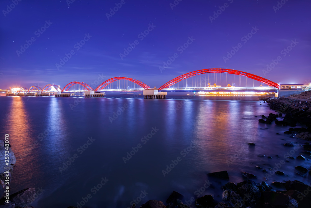 Naklejka premium cargo terminals in the evening