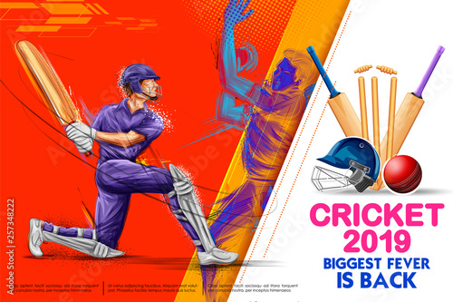 Batsman playing cricket championship sports 2019