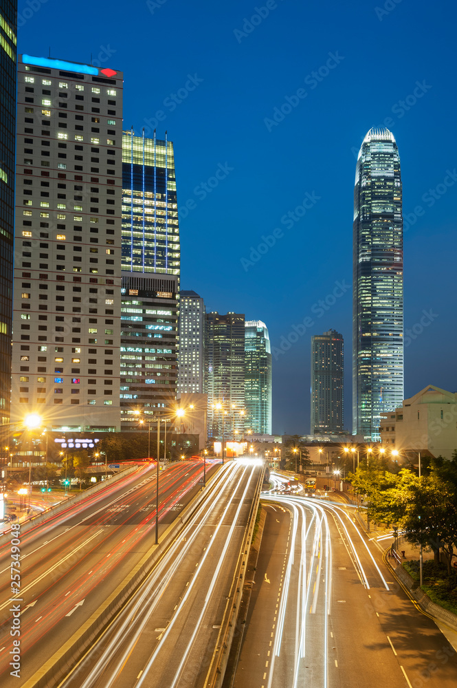 Obraz premium high rise office building in downtown in Hong Kong city