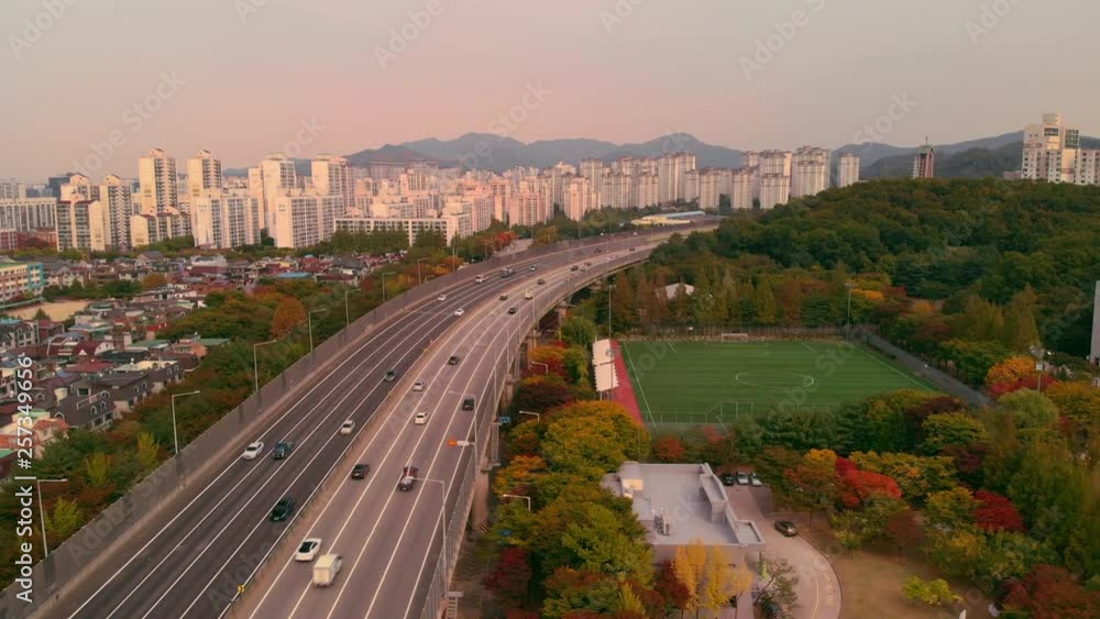 4k car traffic on the road at Seoul in South Korea 4k car traffic on the road at Seoul in South Korea